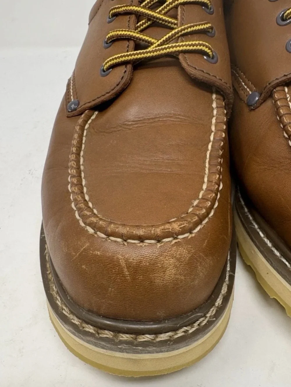 Men's Brown Leather Oxford work boots. Sure track die hard 12d.